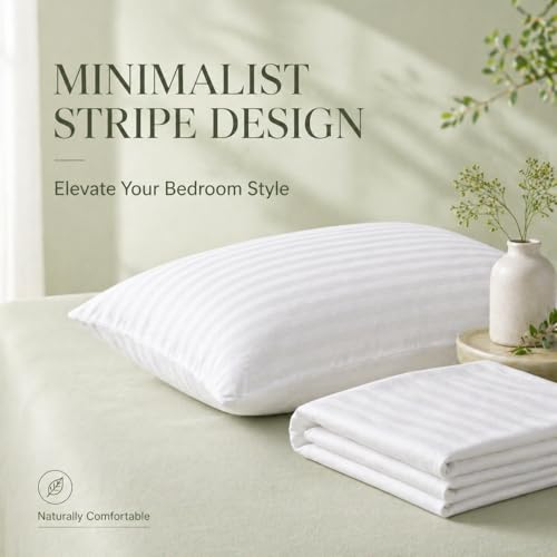 100% Cotton Pillow Protectors with Zipper, Standard Size, 4-Piece Set