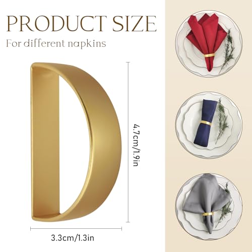 Set of 16 Gold Napkin Rings for Holiday & Wedding Table Decor