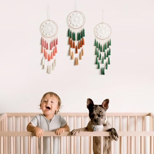 Macrame Dream Catcher Wall Hanging, Large Boho Tassel Decor for Bedroom