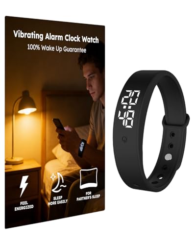 Vibrating Alarm Clock Watch for Heavy Sleepers - Silent Wake Up Wristband
