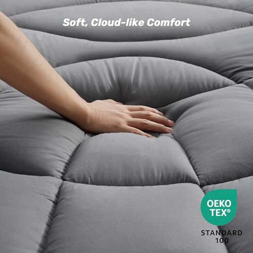 Twin XL Waterproof Mattress Pad - Noiseless Protector with Deep Pockets