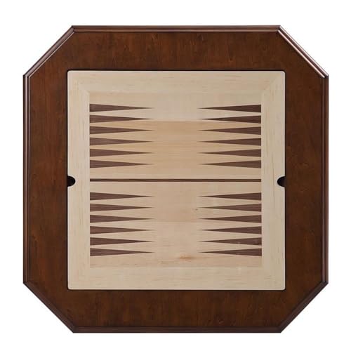 Square Game Table with Reversible Checkers and Backgammon Board