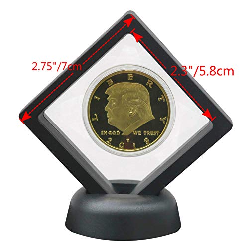 3D Floating Display Case for Challenge Coins, Medals and Collectibles - Black