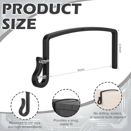 30 Pcs No-Drill Outdoor String Light Hooks for 6-Inch Concrete Walls & Fences