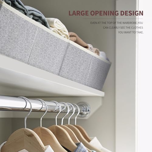 Closet Organizers Bins 6-Pack Fabric Trapezoid Storage Bins Light Gray