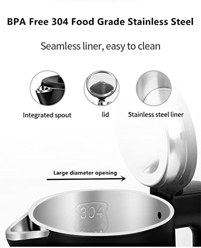 1.0L Electric Kettle Stainless Steel Fast Boil Auto Shut-Off Compact Water Warmer