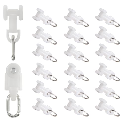 20-Piece Silent Curtain Track Rollers - Smooth Gliding Rail Sliders