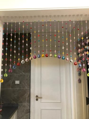 Multicolor Crystal Beaded Curtain, Rainbow Acrylic Room Divider (20 Strings)