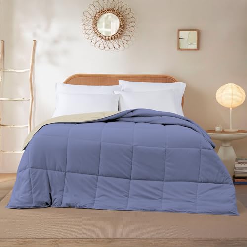 Reversible Down Alternative Comforter Twin - Blue/Cream