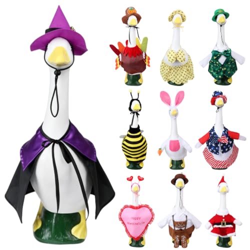 Holiday Goose Costume Set for Outdoor Decor - 10 Seasonal Outfits for 23-inch Lawn Geese