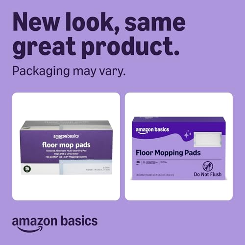 Super Absorbent Floor Mopping Dry Pads - 11 x 5.9 Inch Refills (36 Count)