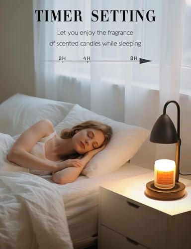 Dimmable Candle Warmer Lamp with Timer - Height Adjustable Wax Melter