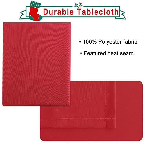 Hiasan Red Rectangle Tablecloth 90 x 156 Inch Waterproof Spill-Proof Cover