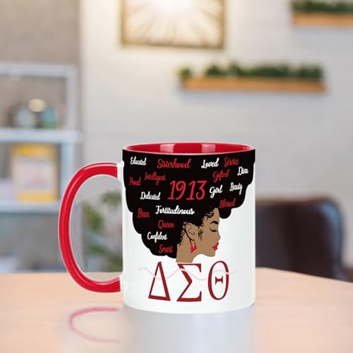 Toshiy Dst Sorority Mug Red 11oz - Delta Sorority Gifts for Women