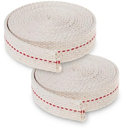 3/4 Inch Flat Cotton Oil Lamp Wick - 2 Rolls, 13 Feet Total