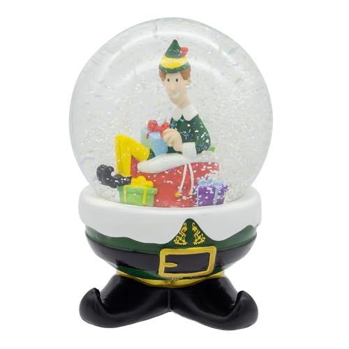 100mm Elf Holiday Christmas Water Globe - Festive Snow Globe Accent