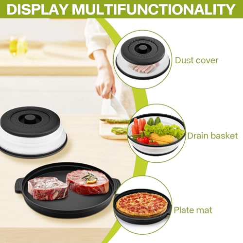 Collapsible Microwave Splatter Cover with Anti-Scald Base Plate 10.7 Inch