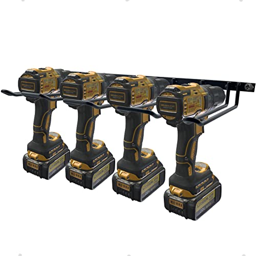 Heavy Duty Wall Mount Power Tool Organizer and 4-Slot Metal Drill Rack