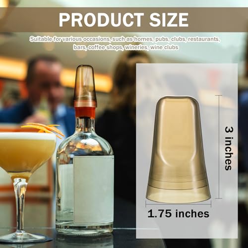 24 Pack Universal Liquor Pour Spout Covers - Translucent Bar Bottle Dust Caps