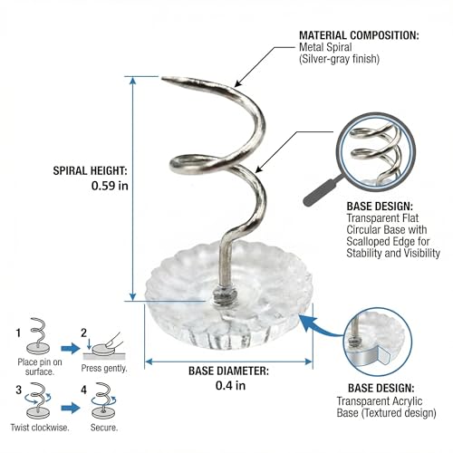 200 Pcs Transparent Bedskirt Twist Pins for Upholstery