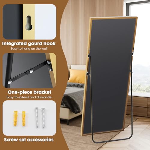 Full Length Floor Mirror with Stand – Shatter-Proof Leaning & Wall Mirror