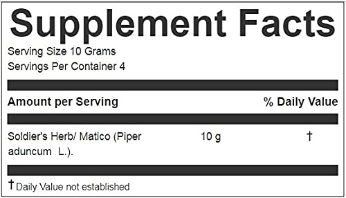 Hanan Peruvian Secrets Matico Loose Herbal Tea |100% Natural Soldier's Herb from the Andes Mountains | 1.41oz / 40g |