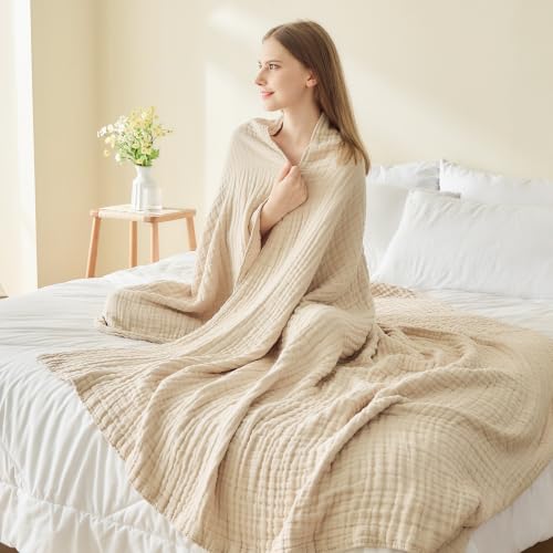 Soft Cotton King Blanket - Lightweight Muslin Gauze 108"x90"