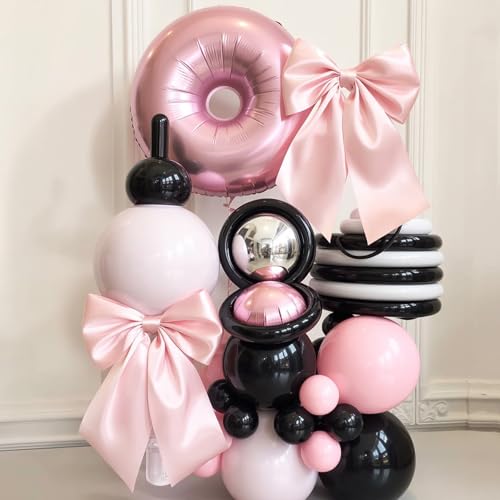 Large Pink Satin Bows for Coquette Room Decor & Events (23x11 In, 3 Pack)