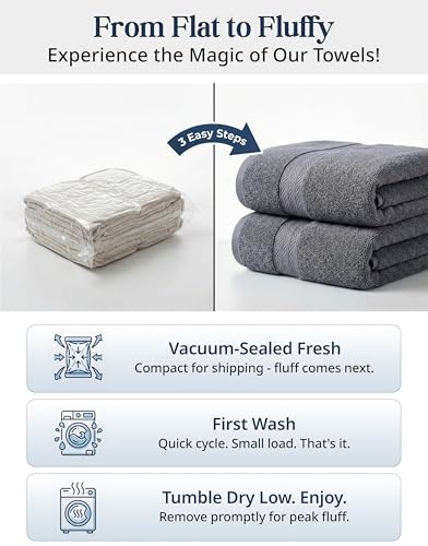 LANE LINEN 100% Cotton 24-Piece Bathroom Towel Set - Soft & Absorbent