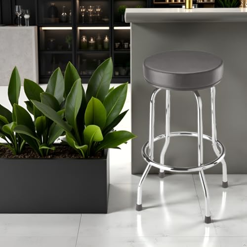 Swivel Bar Stool, 29-Inch Padded Garage Shop Seat with Chrome Legs