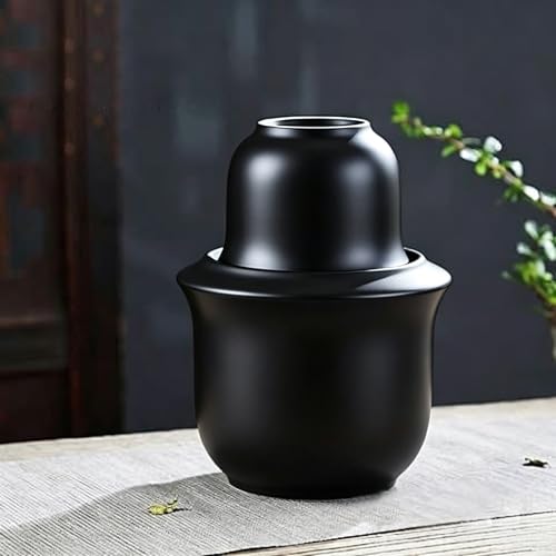 Mozacona Ceramic 3-in-1 Sake Set with Tokkuri Bottle, Ochoko Cups & Wine Warmer