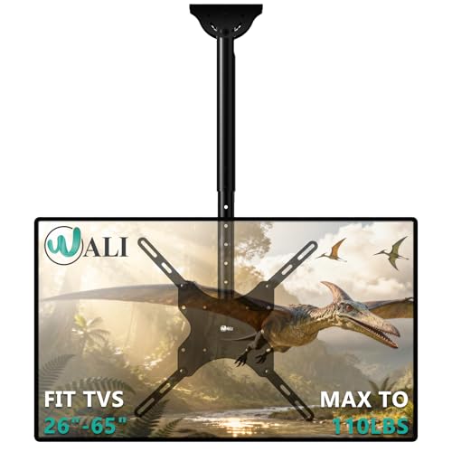 Full Motion Ceiling TV Mount for 26-65 Inch Screens, Adjustable Height Pole