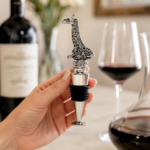 Homestia Giraffe Wine Bottle Stopper - Reusable Safari Animal Barware Accessory