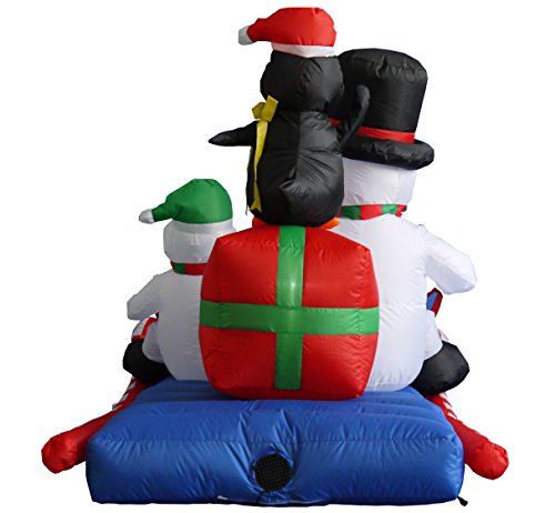 6 FT Lighted Inflatable Snowman with Penguin Holiday Decor