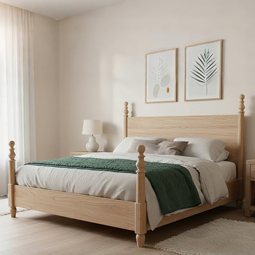 Unfinished Wooden Bed Post Finials, 6.7-inch Decorative Wood Toppers (2 Pack)