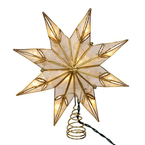 Kurt Adler 14" 10-Light Gold Capiz Star Treetop