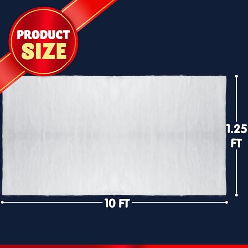 Thick White Christmas Snow Blanket Roll for Holiday Village Decor - 2 Pack