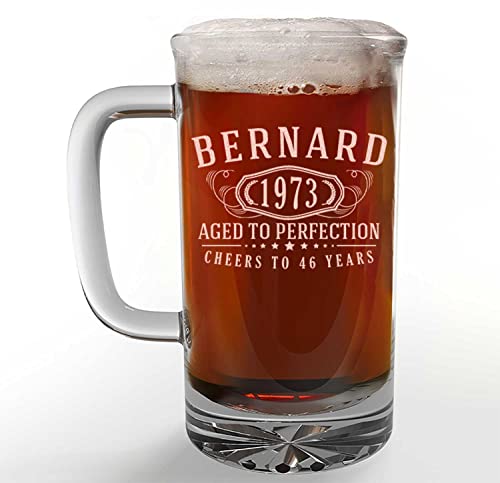 Personalized 16oz Clear Beer Mug - Custom Engraved Gift for Men & Dad