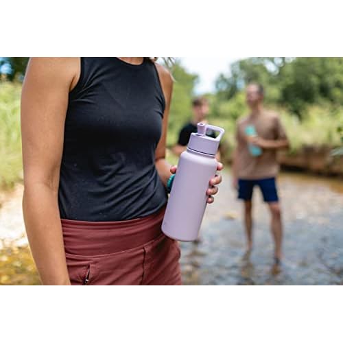 Simple Modern Water Bottle with Straw and Chug Lid Vacuum Insulated Stainless Steel Metal Thermos Bottles | Reusable Leak Proof BPA-Free Flask for Sports | Summit Collection | 32oz, Almond Birch