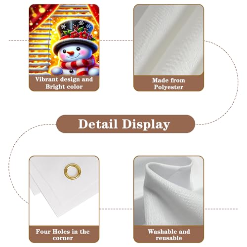 Nuxovilar hd05694 Snowman Christmas Window Cover Banner 31x47in Polyester
