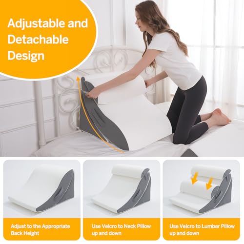Orthopedic Wedge Pillow Set – 4PCS Adjustable Memory Foam for Post-Surgery Recovery & Pain Relief