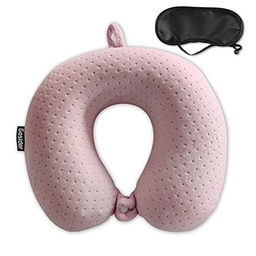 Memory Foam Travel Neck Pillow - Soft Velvet U-Shape Head Support