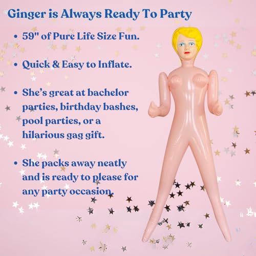59-Inch Inflatable Party Doll - Funny Gag Gift for Bachelor Parties