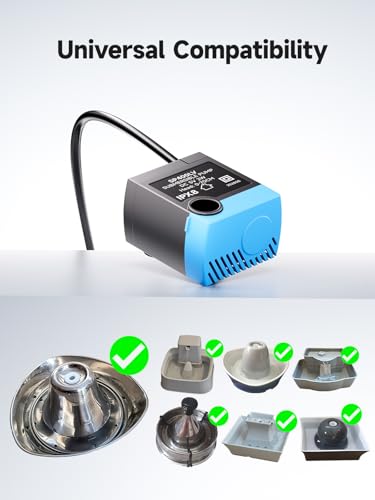 USB Pet Water Fountain Replacement Pump, Quiet Submersible Pump SP-400LV