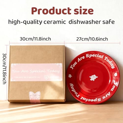 You Are Special Today 10.6-inch Ceramic Celebration Plate - Red & Gold