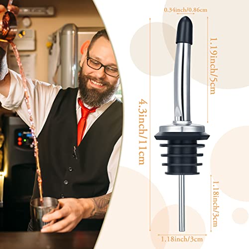 Chengu 72 Pack Metal Liquor Bottle Pour Spouts Silver - Long-lasting Stainless Steel with Rubber Covers