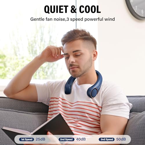 Morelax Hands-Free Bladeless Neck Fan, 4000mAh USB Rechargeable Portable Fan