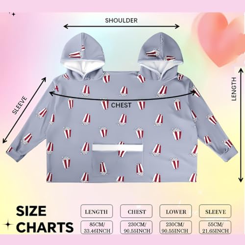 Gaorui Gray Two-Person Hooded Flannel Pajama Blanket Set