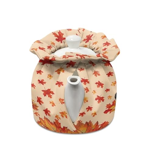 Black Cat Pumpkin Tea Cozy - Insulated Teapot Warmer Cover