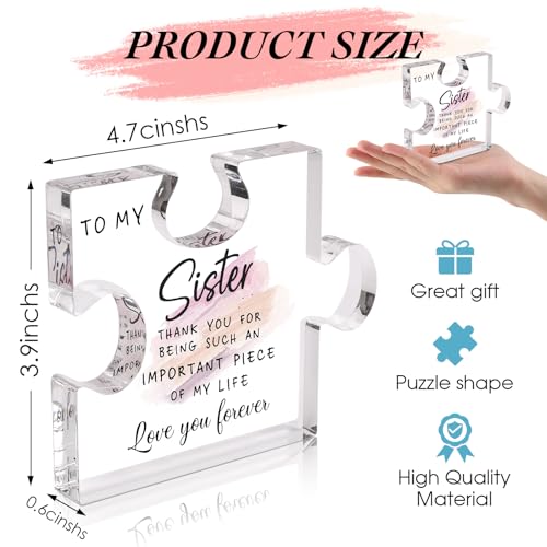 Oukitoymer Sister Acrylic Plaque Gift from Sister Birthday Christmas Anniversary